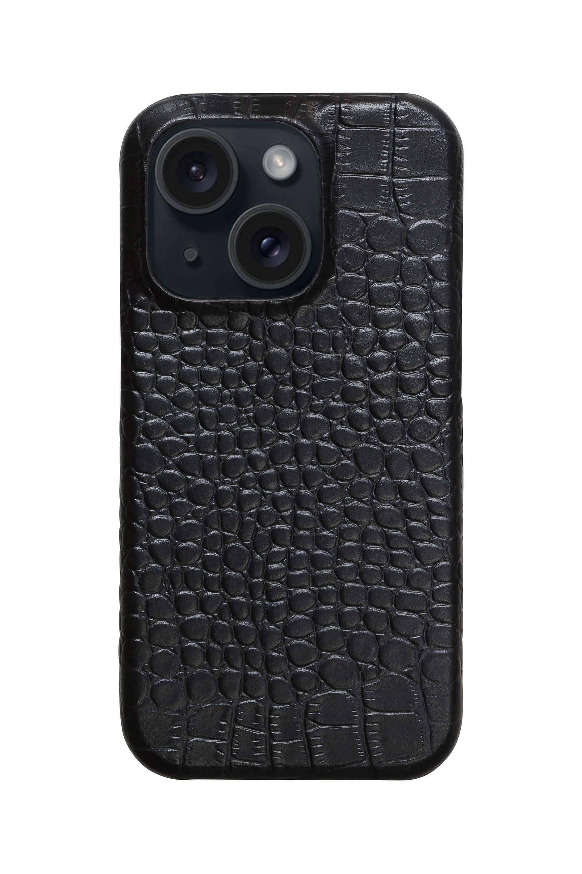 Iphone 12 Mini Crocodile Leather Case With Magsafe Black Caipex 7156