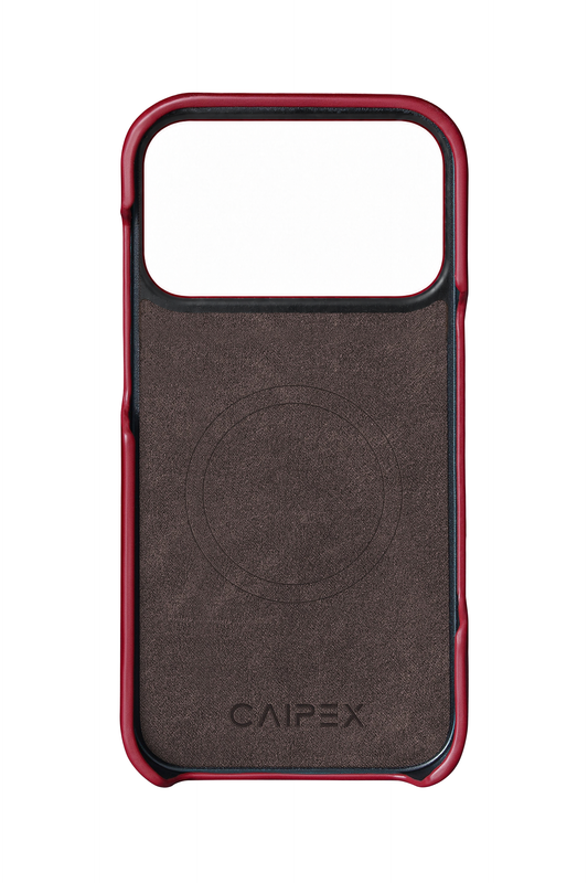 iPhone 17 Pro Crocodile Leather Case with MagSafe - Red – interior view with soft lining