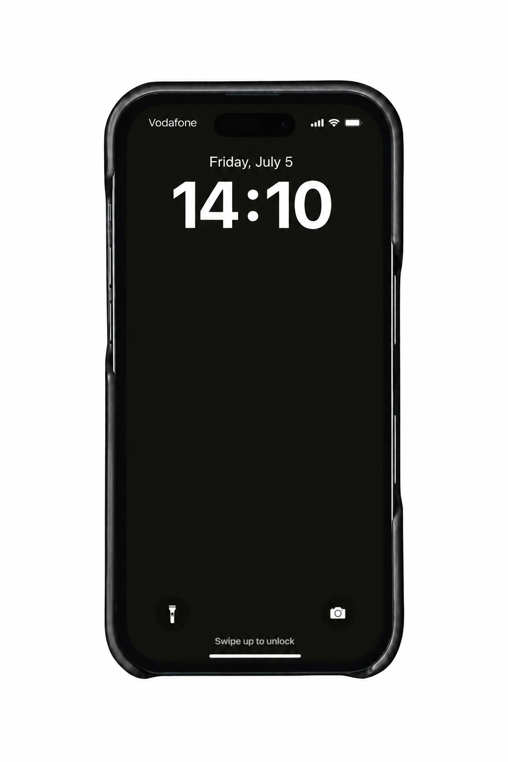 Black leather case on iPhone 18 Pro