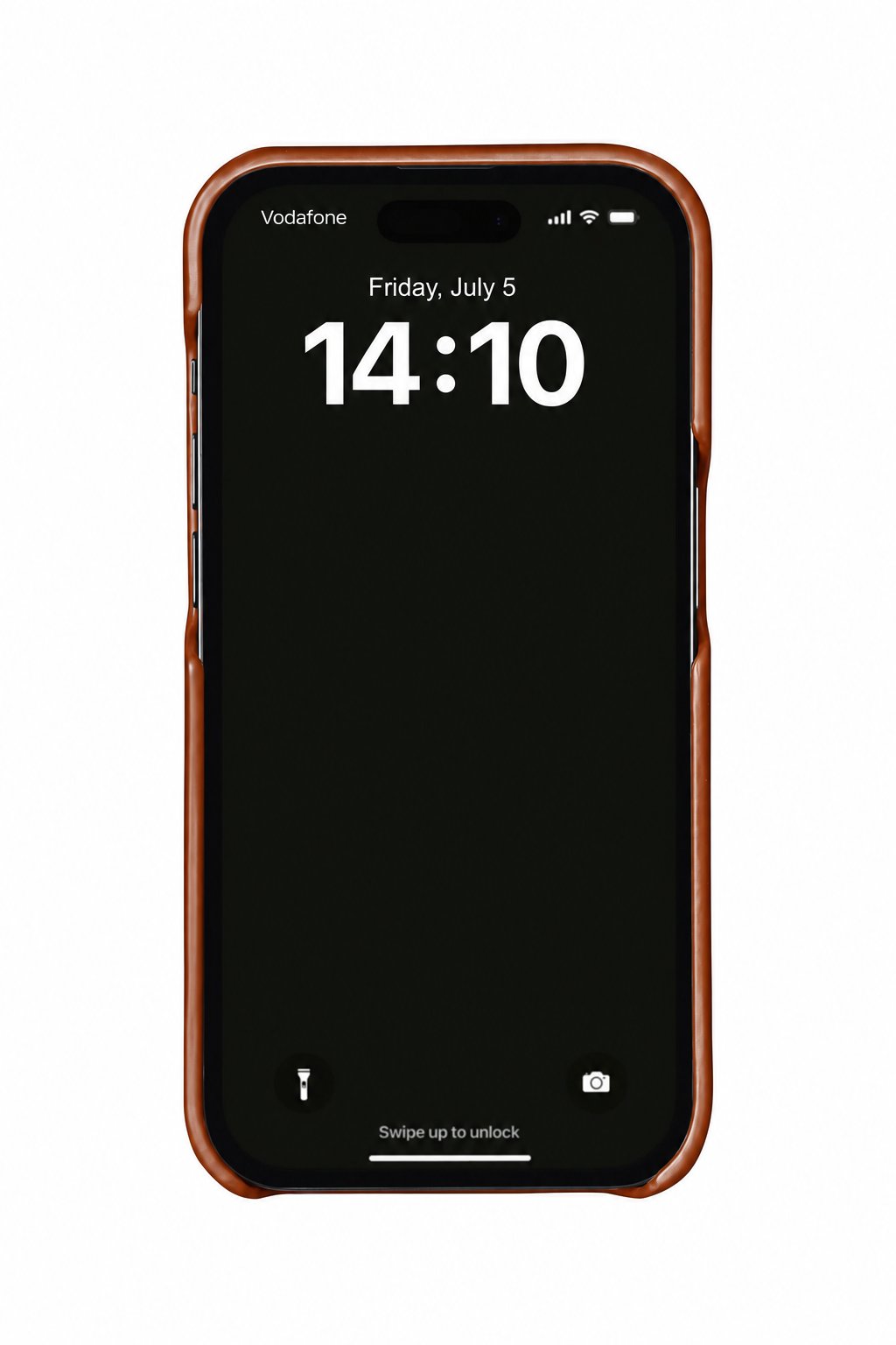 Light Brown crocodile leather case on iPhone 15