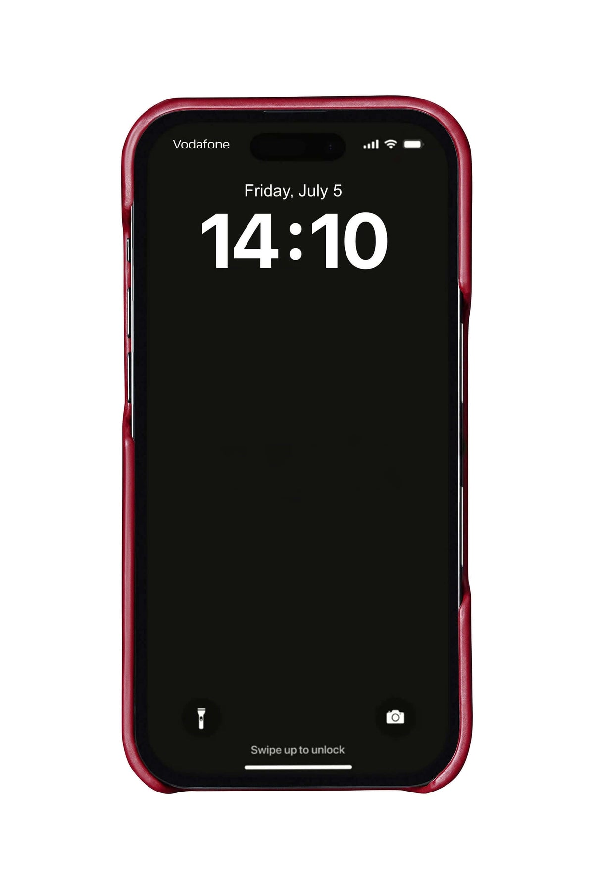 Red crocodile leather case on iPhone Air