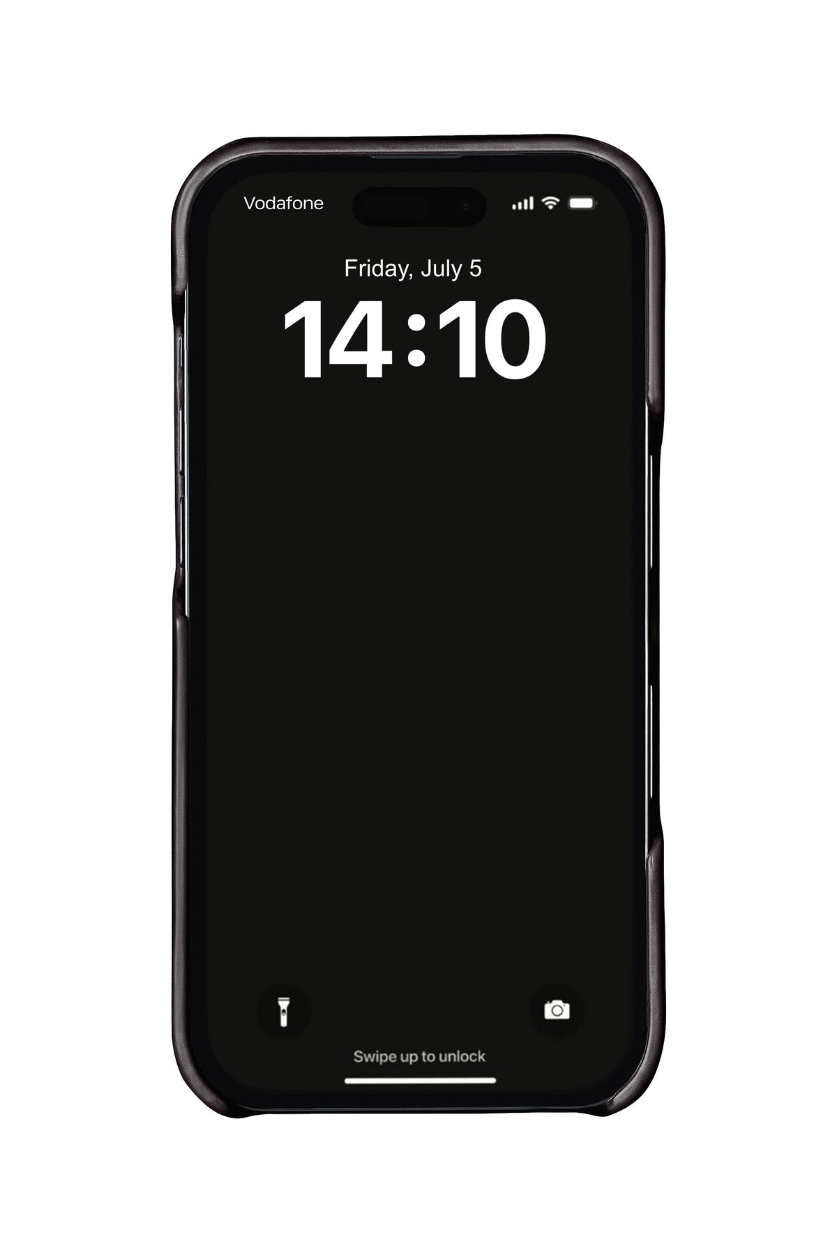Black crocodile leather case on iPhone 18 Pro