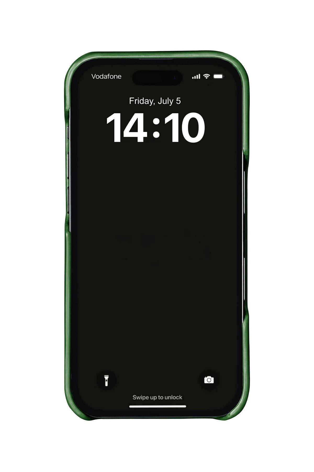 Green crocodile leather case on iPhone 18 Pro