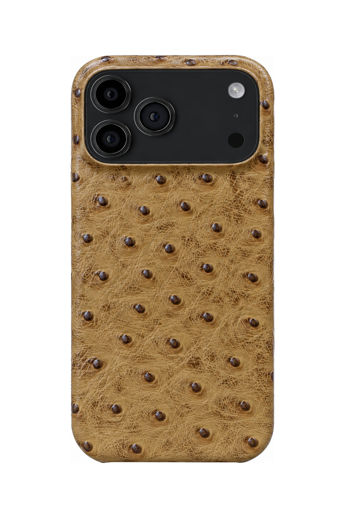 iPhone 17 Pro Max Ostrich Leather Case with MagSafe - Light Brown