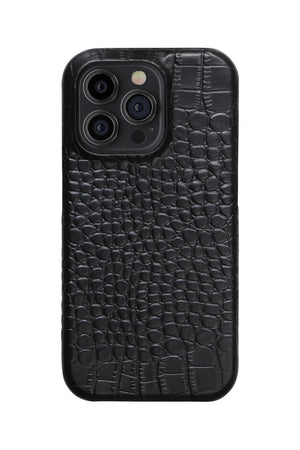 iPhone 16 Pro Max Crocodile Leather Case with MagSafe - Black