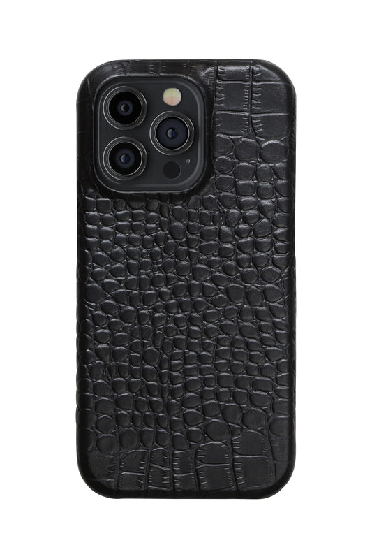 iPhone 12 Pro Max Crocodile Leather Case with MagSafe - Black