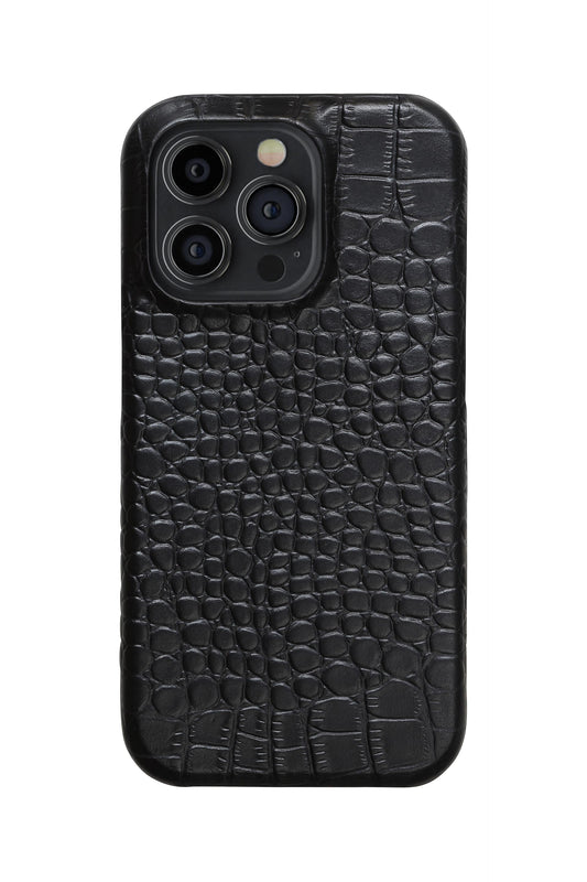 iPhone 16 Pro Crocodile Leather Case with MagSafe - Black