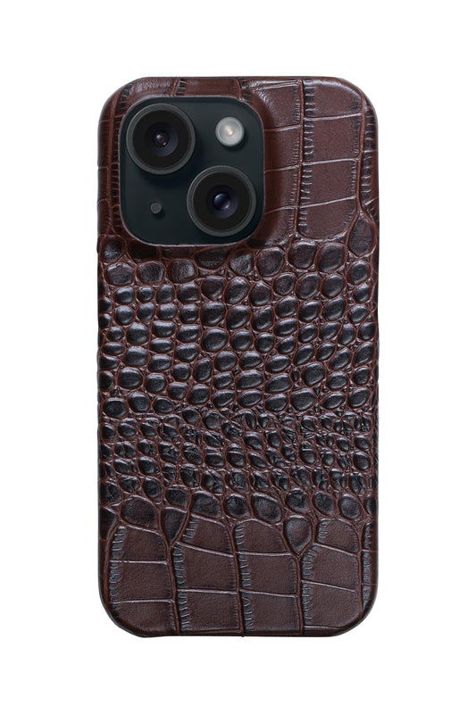 iPhone 16 Plus Crocodile Leather Case with MagSafe - Brown