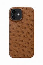 iPhone 12 Mini Ostrich Leather Case with MagSafe - Brown