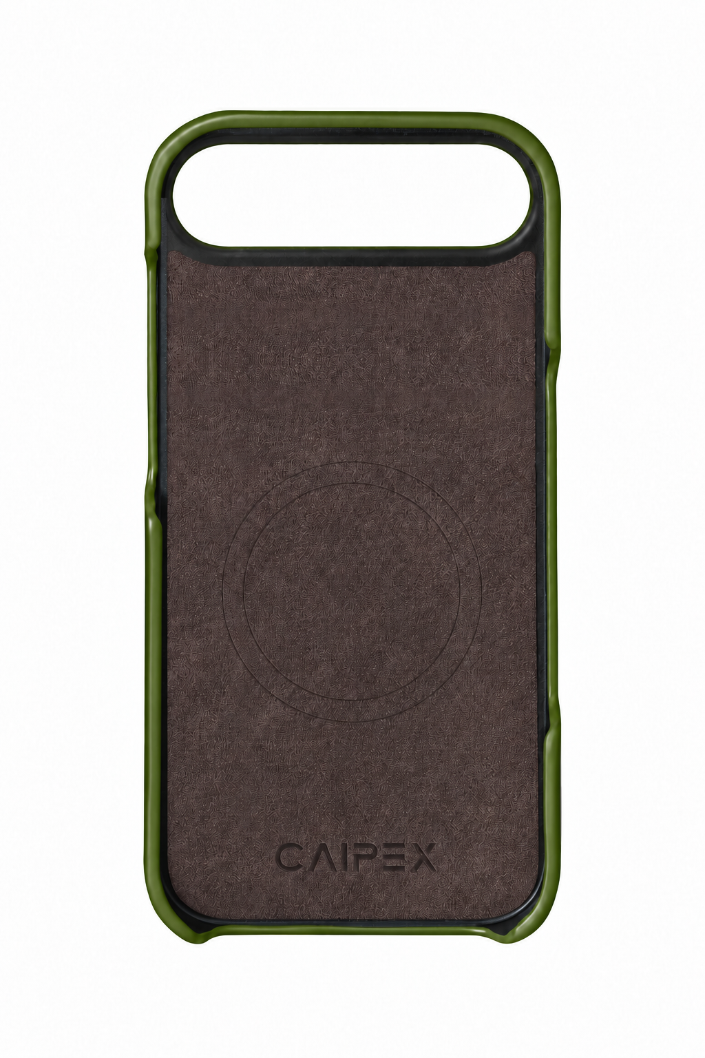 iPhone Air Army Green Ostrich Leather Case Interior with MagSafe