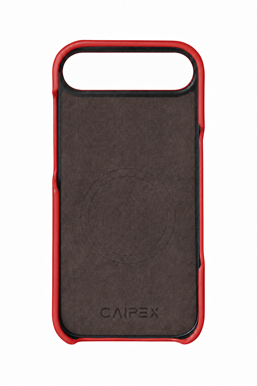 iPhone Air Red Ostrich Leather Case Interior with MagSafe