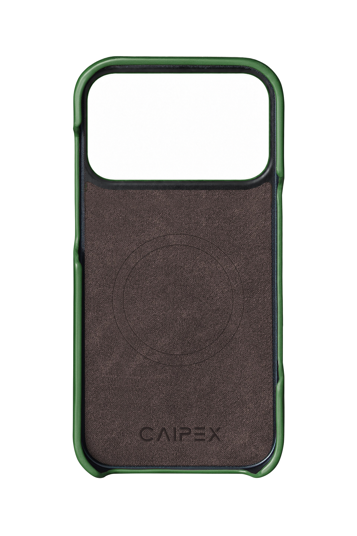 iPhone 18 Pro Crocodile Leather Case with MagSafe - Green – interior view with soft lining