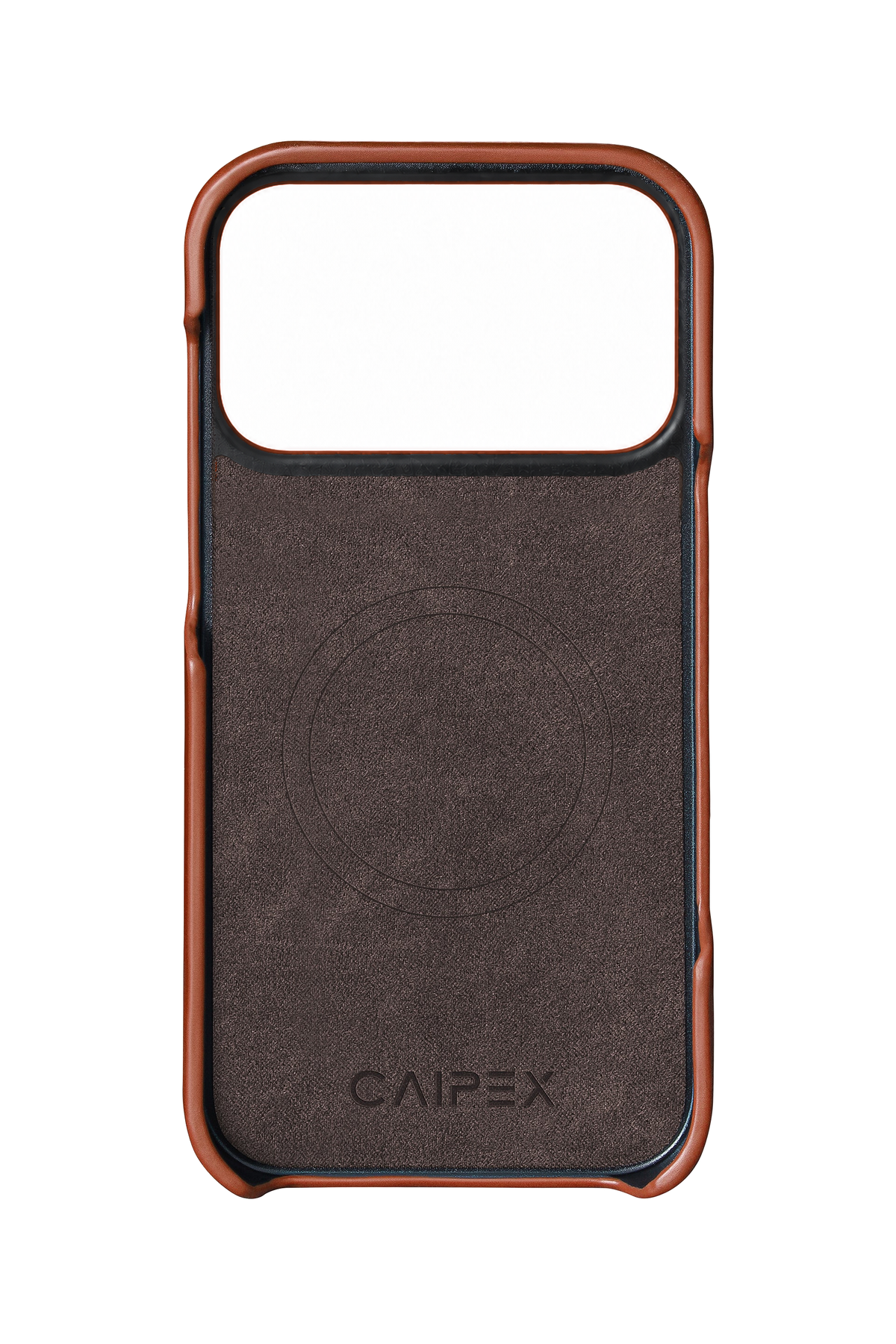 iPhone 18 Pro Crocodile Leather Case with MagSafe - Light Brown – interior view with soft lining