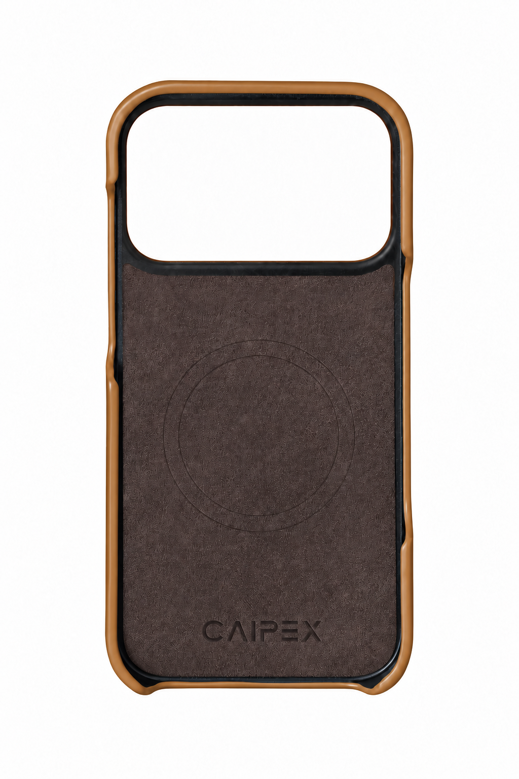 iPhone 17 Pro Light Brown Ostrich Leather Case Interior with MagSafe