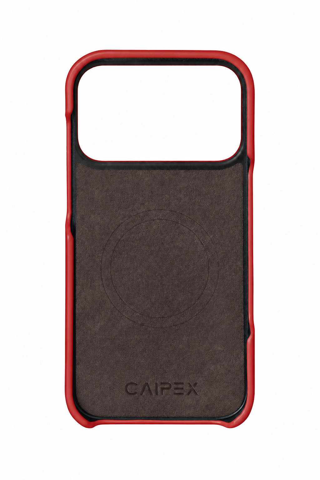 iPhone 18 Pro Red Ostrich Leather Case Interior with MagSafe