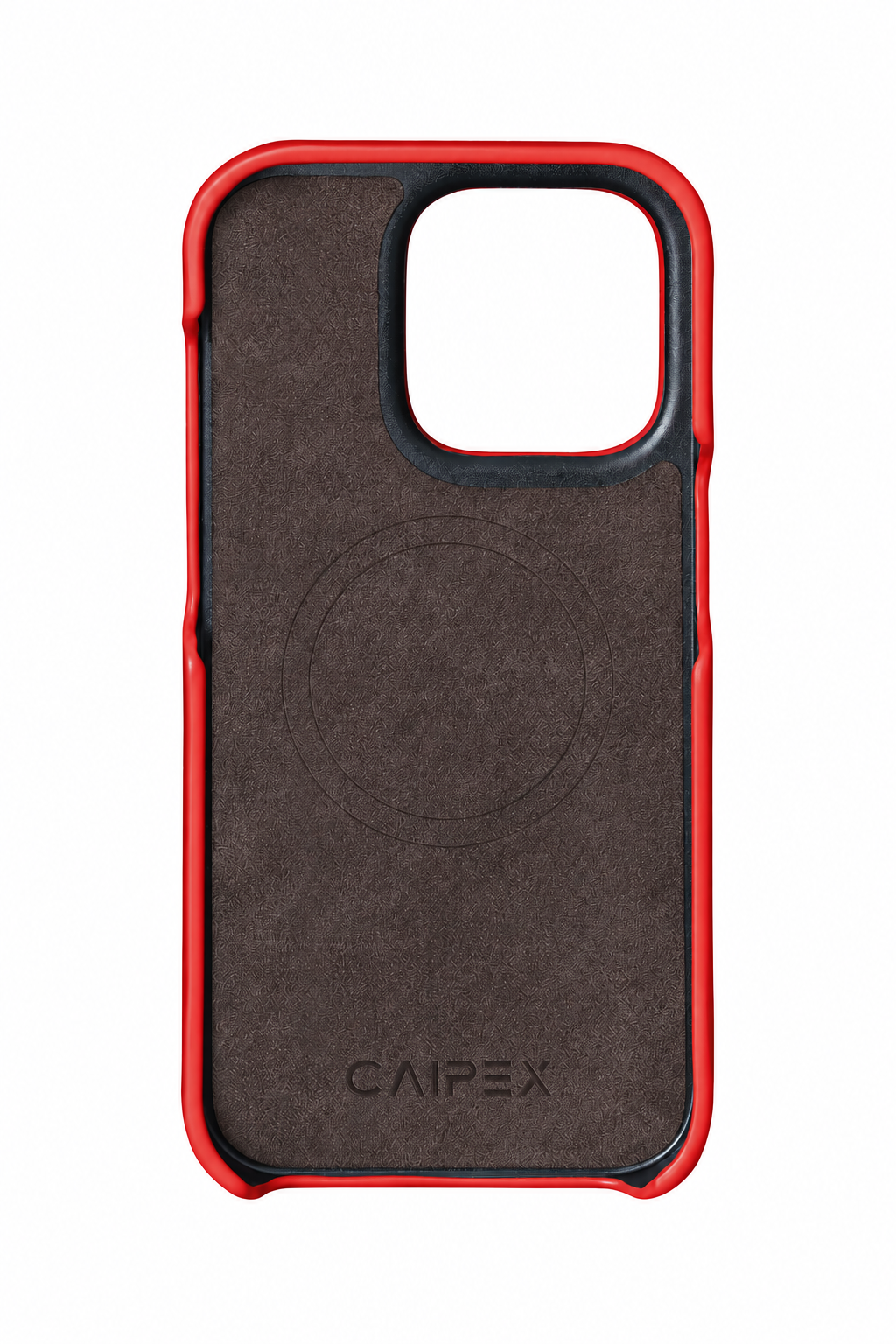 iPhone 15 Pro Max Red Ostrich Leather Case Interior with MagSafe