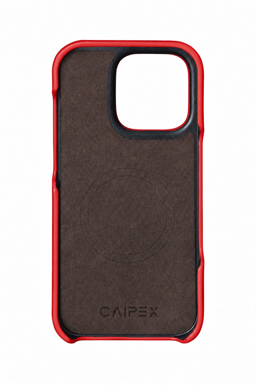 iPhone 16 Pro Red Ostrich Leather Case Interior with MagSafe