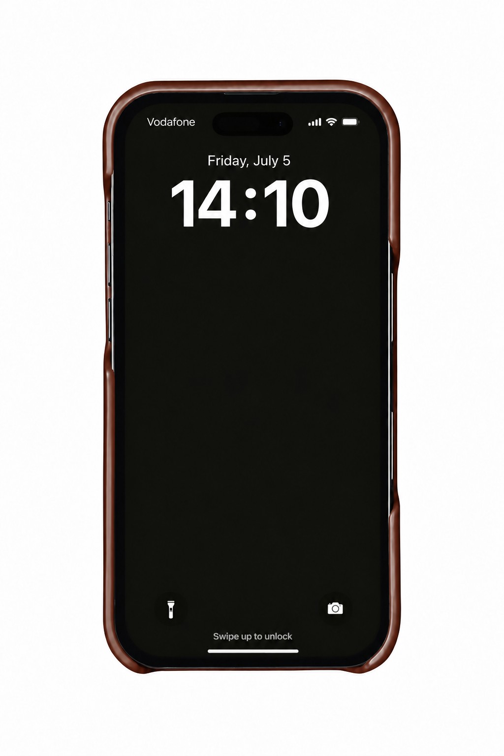 Brown leather case on iPhone 17 Pro Max
