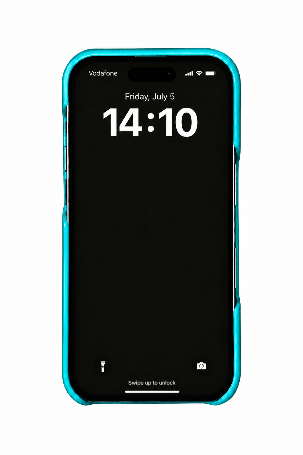 Cyan ostrich leather case on iPhone 17 Pro Max