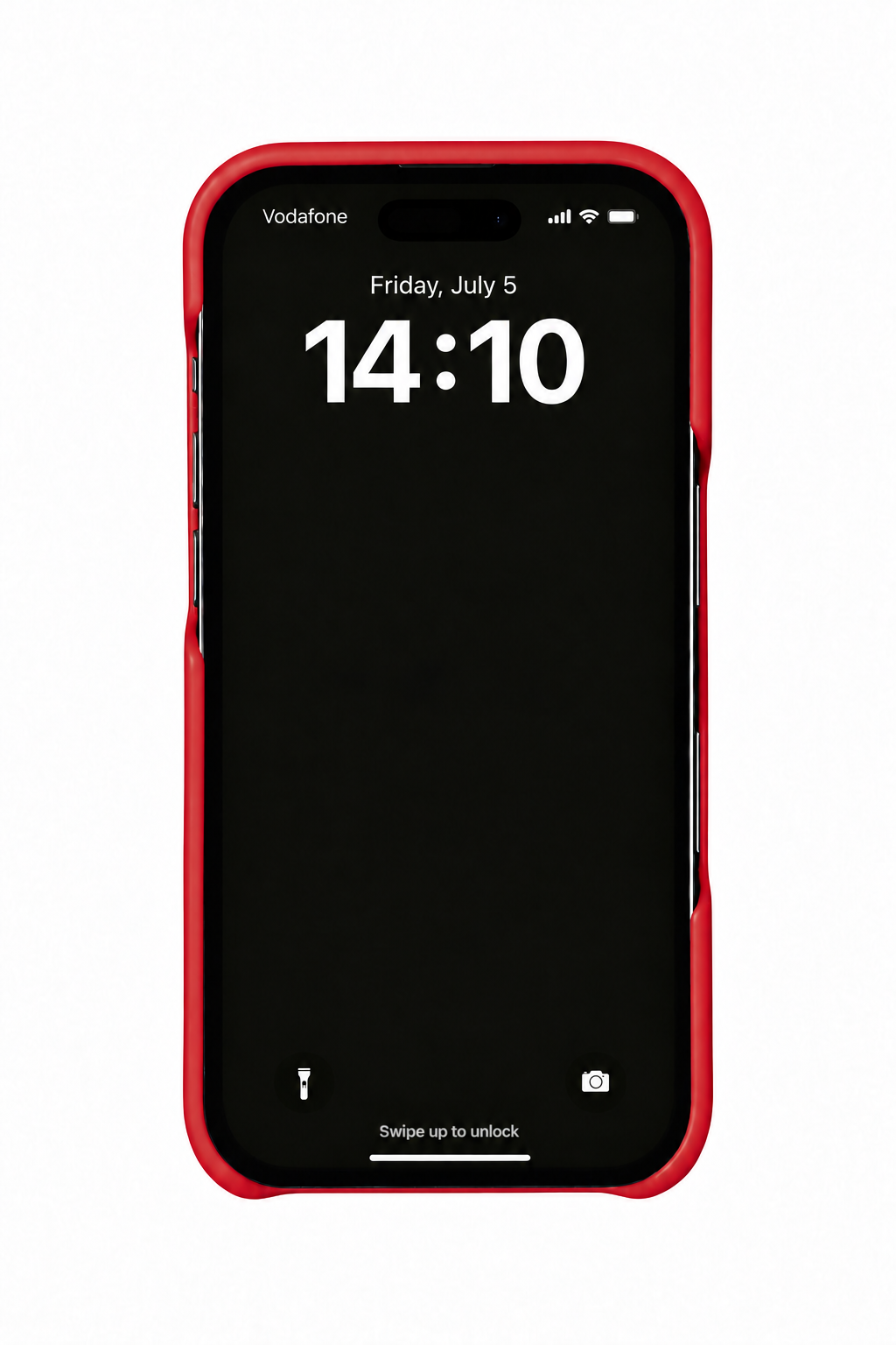 Red ostrich leather case on iPhone 17 Pro Max