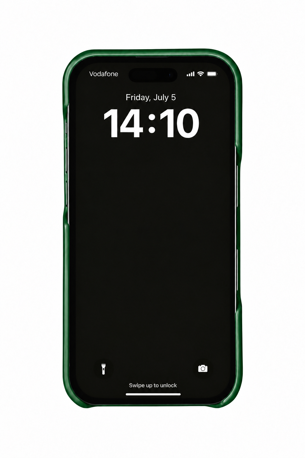 Green crocodile leather case on iPhone 18 Pro
