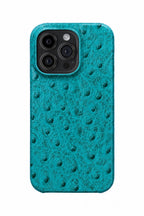 iPhone 14 Pro Max Ostrich Leather Case with MagSafe - Cyan