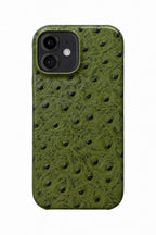 iPhone 12 Mini Ostrich Leather Case with MagSafe - Army Green