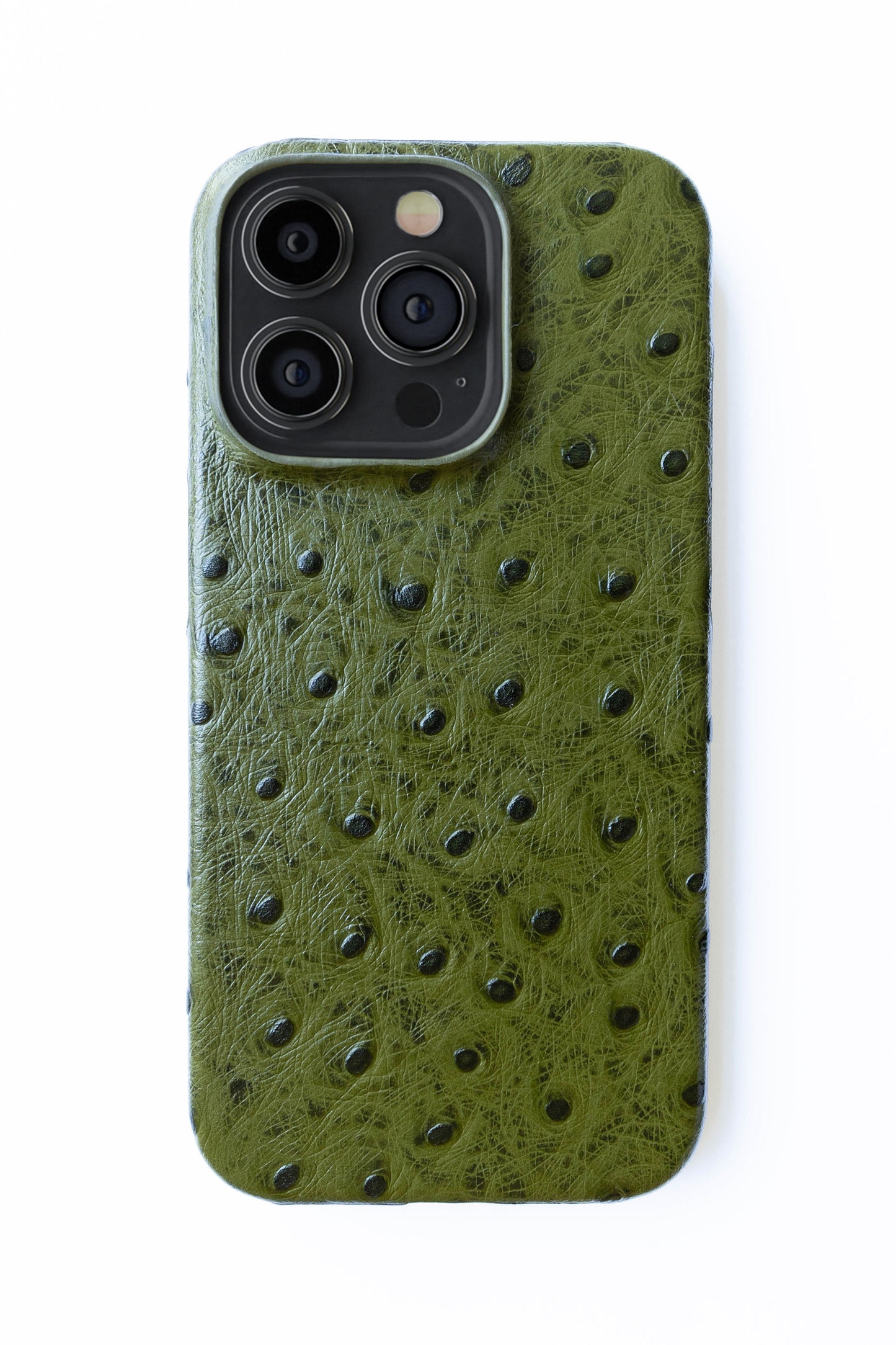 iPhone 13 Pro Max Ostrich Leather Case with MagSafe - Army Green