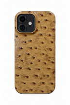 iPhone 12 Ostrich Leather Case with MagSafe - Light Brown