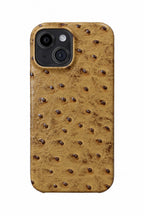 iPhone 14 Ostrich Leather Case with MagSafe - Light Brown