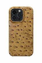 iPhone 14 Pro Ostrich Leather Case with MagSafe - Light Brown