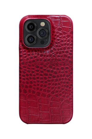 iPhone 12 Pro Crocodile Leather Case with MagSafe - Red