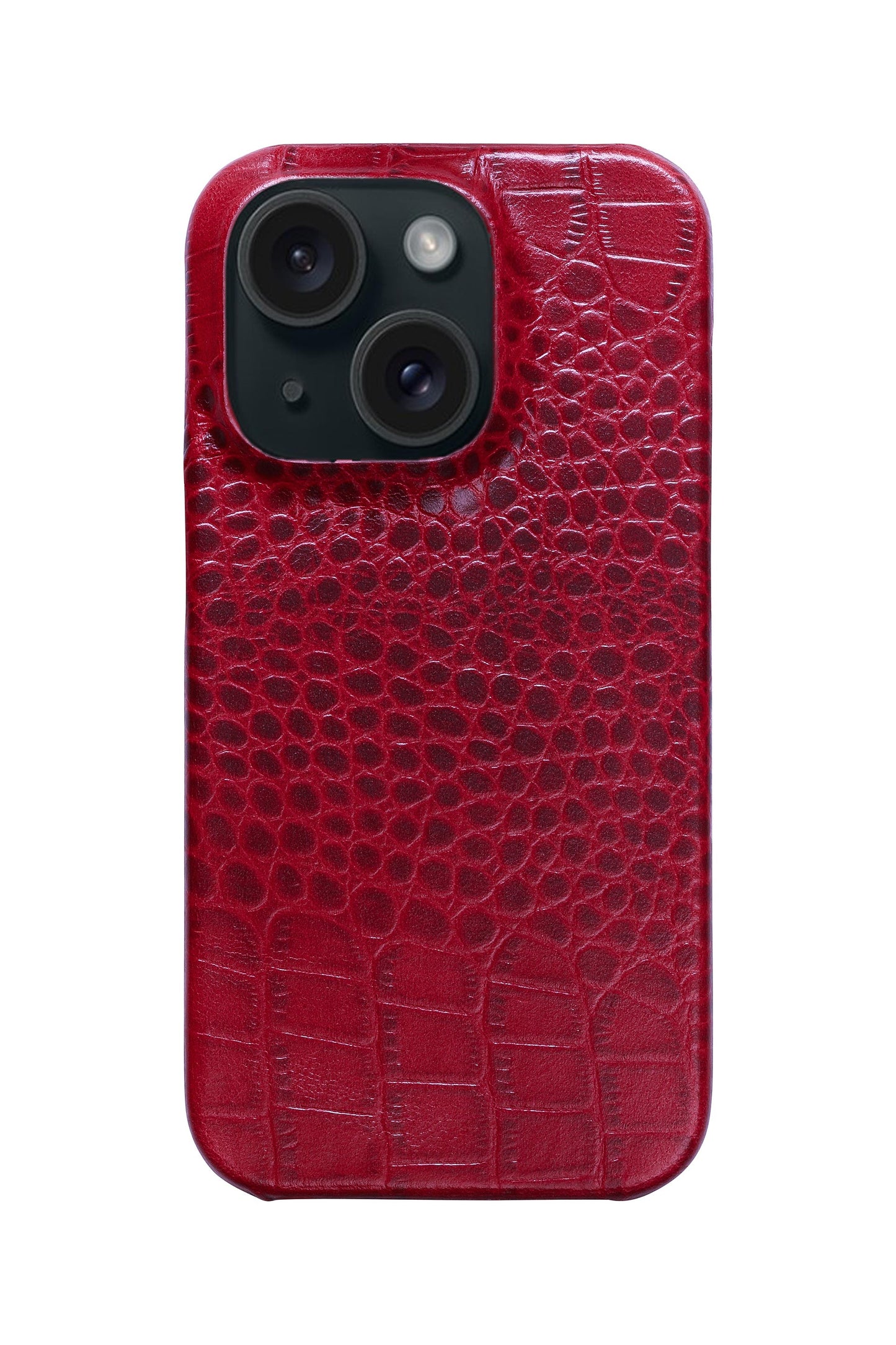 iPhone 15 Crocodile Leather Case with MagSafe - Red