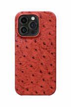iPhone 15 Pro Max Ostrich Leather Case with MagSafe - Red