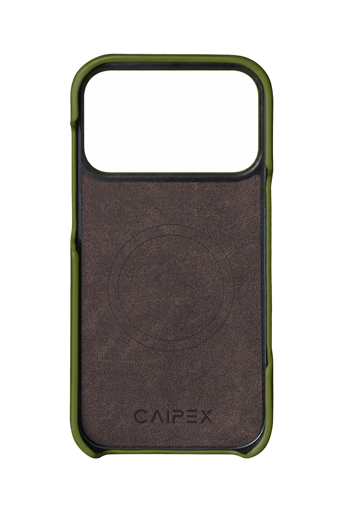 iPhone 18 Pro Ostrich Leather Case - Army Green - Interior