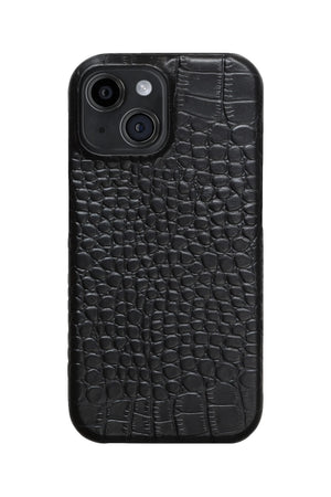 iPhone 12 Crocodile Leather Case with MagSafe - Black