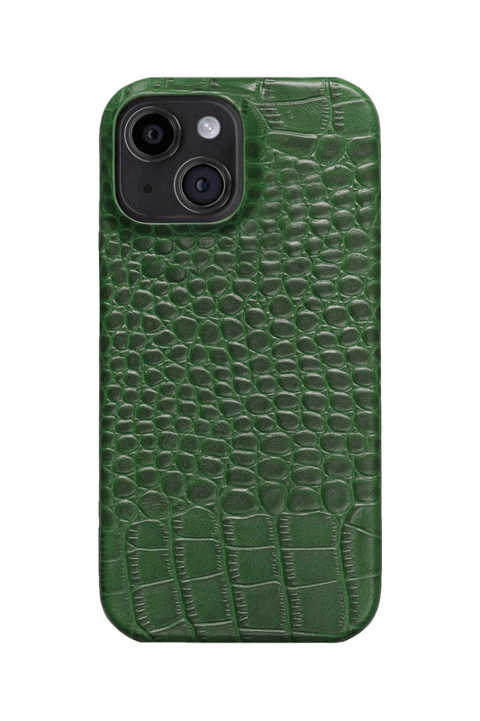 iPhone 14 Plus Crocodile Leather Case with MagSafe - Green