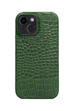 iPhone 14 Plus Crocodile Leather Case with MagSafe - Green