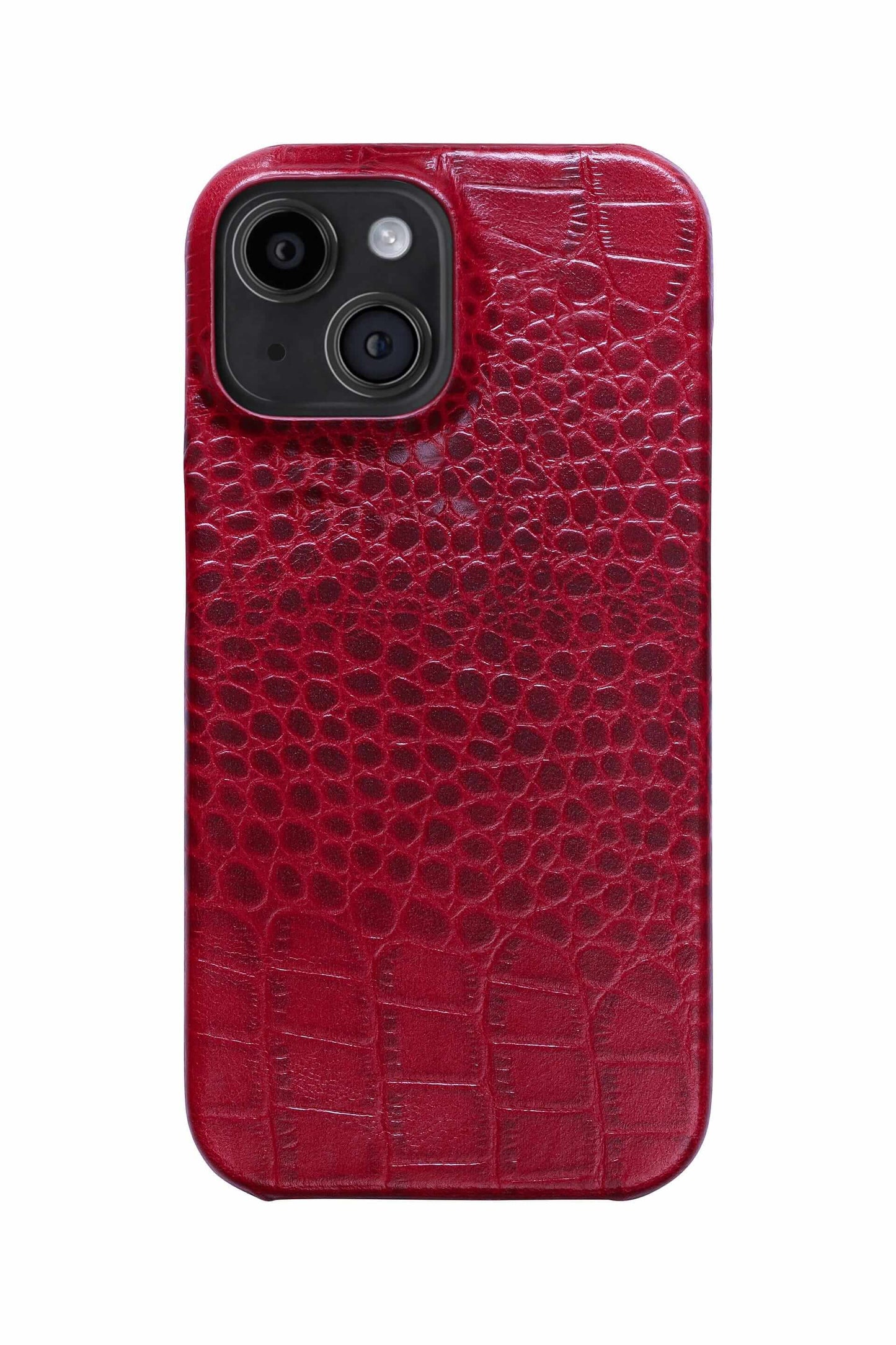 iPhone 15 Plus Crocodile Leather Case with MagSafe - Red