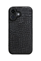 iPhone 16 Crocodile Leather Case with MagSafe - Black