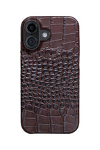 iPhone 16 Crocodile Leather Case with MagSafe - Brown