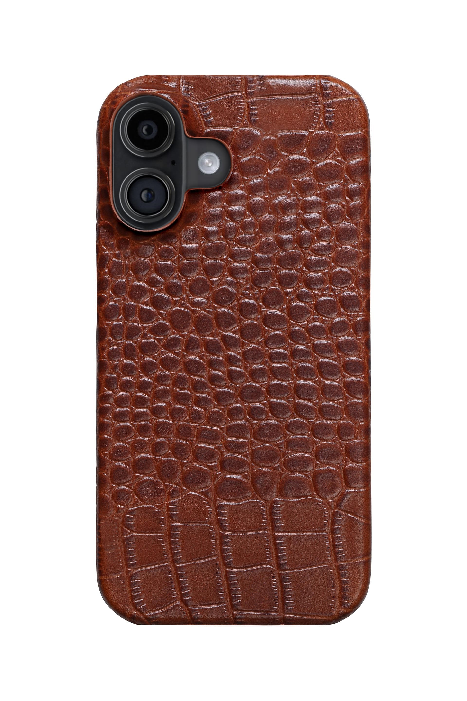 iPhone 16 Plus Crocodile Leather Case with MagSafe - Light Brown
