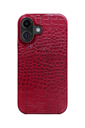 iPhone 17 Crocodile Leather Case with MagSafe - Red