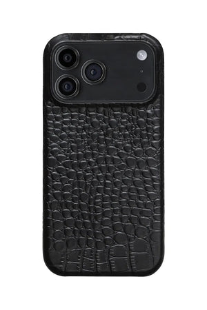iPhone 17 Pro Crocodile Leather Case with MagSafe - Black