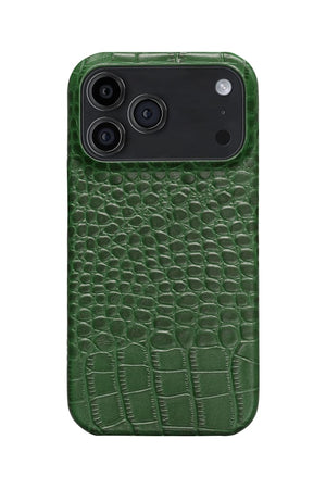 iPhone 17 Pro Crocodile Leather Case with MagSafe - Green