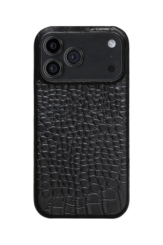 iPhone 17 Pro Max Crocodile Leather Case with MagSafe - Black