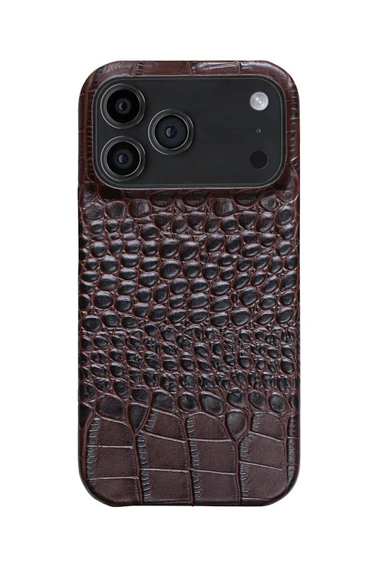 iPhone 17 Pro Max Crocodile Leather Case with MagSafe - Brown