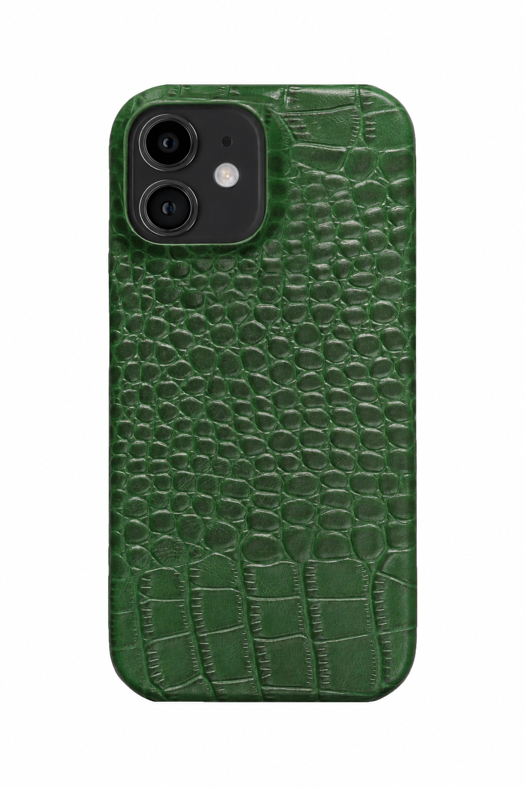iPhone 12 Crocodile Leather Case with MagSafe - Green, rear view