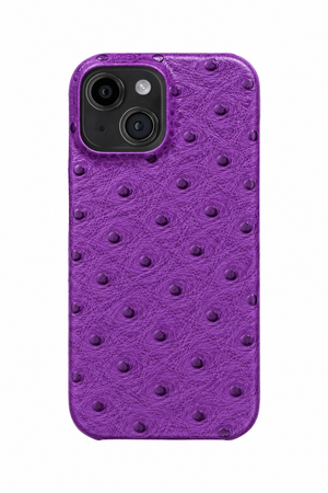 iPhone 13 Ostrich Leather Case with MagSafe - Purple, rear view