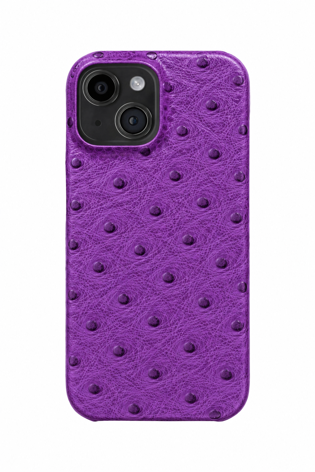 iPhone 13 Ostrich Leather Case with MagSafe - Purple, rear view